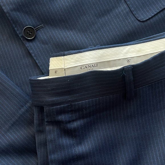 Canali Men’s Tailored Two Piece 100% Wool Suit Blue Made in Italy Size 40 / 58 - Picture 3 of 14